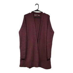 Athleta Women's Plum Wool Blend Open-front Long-Sleeved Cardigan Sweater…